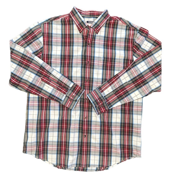 Izod Other - Men’s IZOD long sleeve button shirt vanilla ice pattern red white plaid NWT L